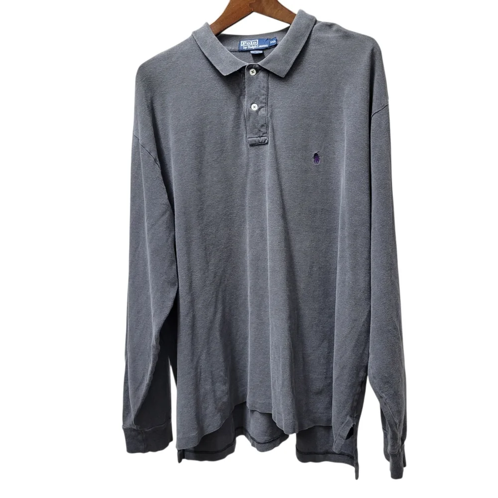 Polo Ralph Lauren Men's Long-Sleeves Shirt Size XXL Gray Excellent Condition
